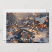 Victoriaans kerstdorp  winterlandschap feestdagenkaart (Voorkant)