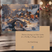 Victoriaans kerstdorp  winterlandschap feestdagenkaart