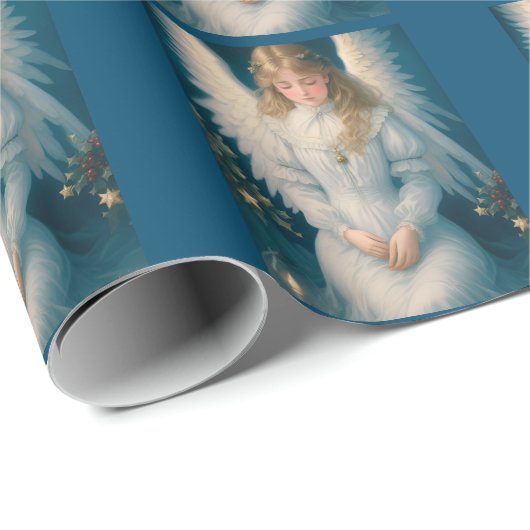 Victoriaans kerstengel Cadeaupapier (Rol Hoek)