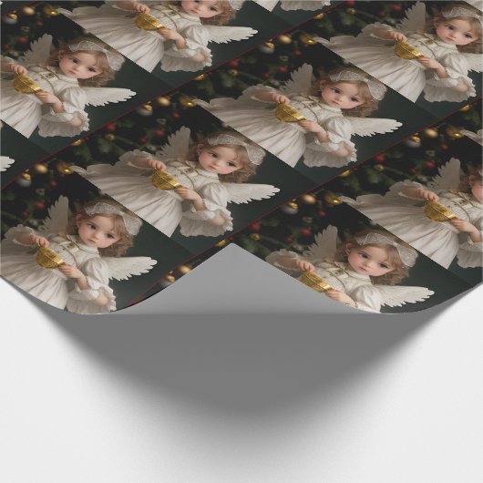  Victoriaans kerstengel Cadeaupapier (Hoek)