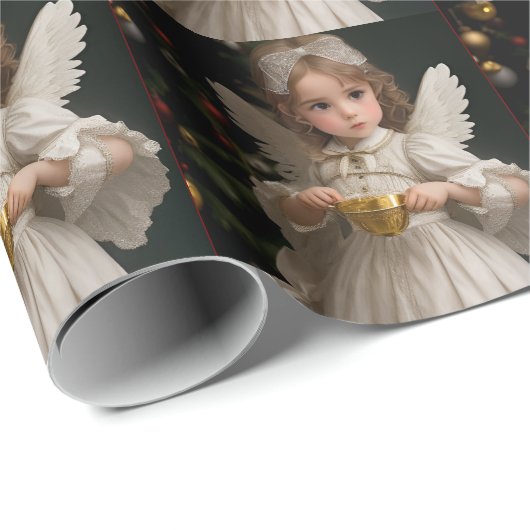  Victoriaans kerstengel Cadeaupapier (Rol Hoek)