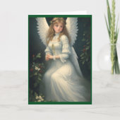  Victoriaans kerstengel Feestdagen Kaart (Voorkant)