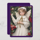 Victoriaans kerstengel Feestdagenkaart (Voorkant / Achterkant)