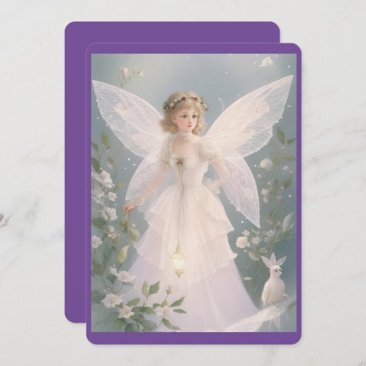  Victoriaans kerstengel Feestdagenkaart (Voorkant / Achterkant)