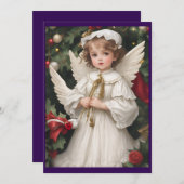  Victoriaans kerstengel Feestdagenkaart (Voorkant / Achterkant)