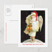 Victoriaans kerstengel feestdagenkaart (Voorkant / Achterkant)