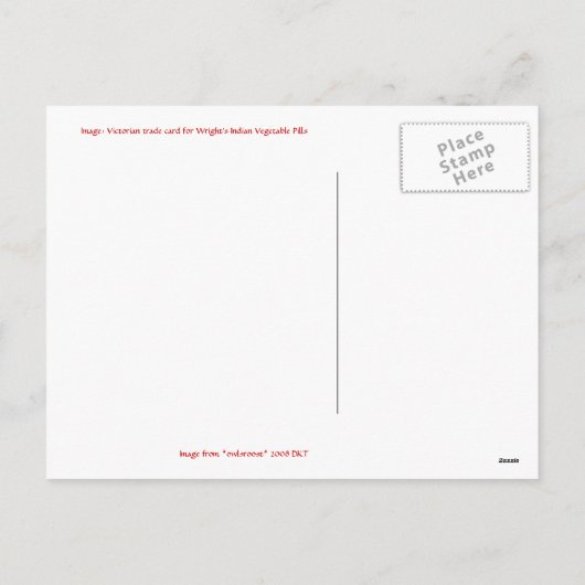 Victoriaans kerstengel feestdagenkaart (Achterkant)