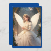  Victoriaans kerstengel Feestdagenkaart (Voorkant / Achterkant)