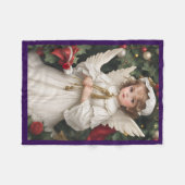  Victoriaans kerstengel Fleece Deken (Voorkant (Horizontaal))