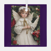  Victoriaans kerstengel Glas Ornament (Achterkant)