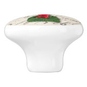 Victoriaans kerstengel - tandenbrood hart keramische knop (Zijkant)