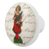 Victoriaans kerstengel - tandenbrood hart keramische knop (Rechts)