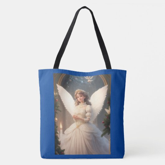  Victoriaans kerstengel Tote Bag (Achterkant)