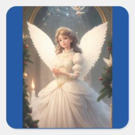  Victoriaans kerstengel Vierkante Sticker