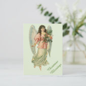 Victoriaans Kerstengel  Zegeningen Kaart (Staand voorkant)