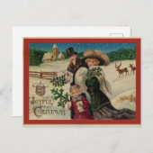 Victoriaans kerstfamilie briefkaart (Voorkant / Achterkant)