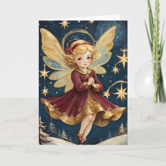 Victoriaans Kerstfee Persoonlijke tekst Kaart (Voorkant)