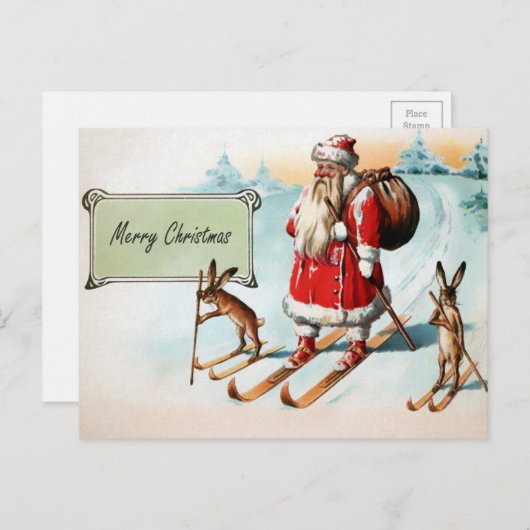  Victoriaans kerstfeest Briefkaart (Voorkant / Achterkant)