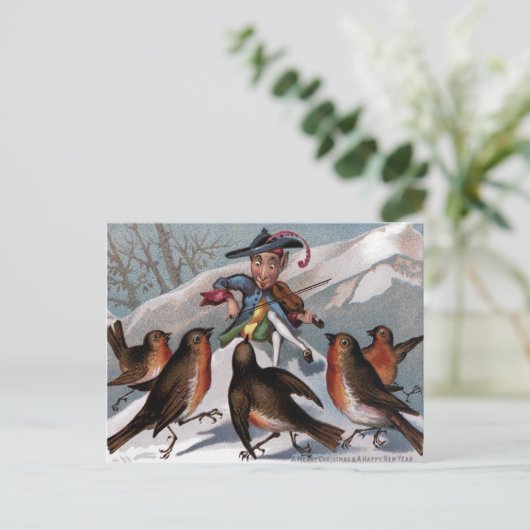  Victoriaans kerstfeest Briefkaart (Staand voorkant)