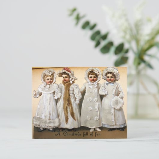  Victoriaans kerstfeest Briefkaart (Staand voorkant)