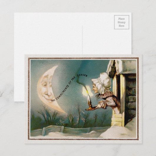  Victoriaans kerstfeest Briefkaart (Voorkant / Achterkant)