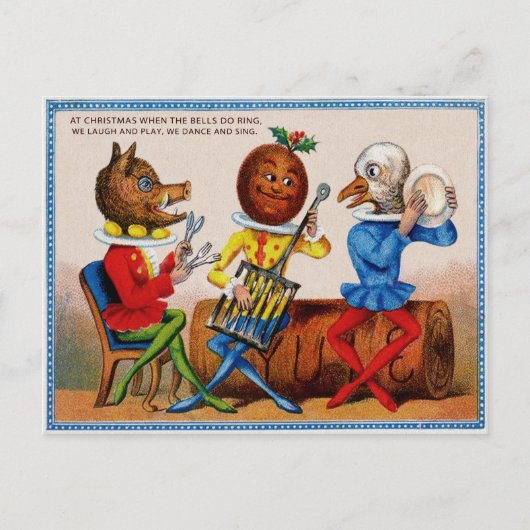  Victoriaans kerstfeest Briefkaart (Voorkant)