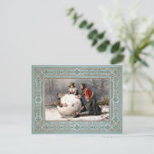  Victoriaans kerstfeest Briefkaart (Staand voorkant)