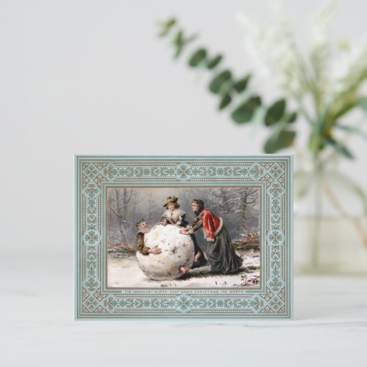 Victoriaans kerstfeest Briefkaart (Staand voorkant)