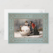  Victoriaans kerstfeest Briefkaart (Voorkant / Achterkant)