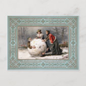 Victoriaans kerstfeest Briefkaart (Voorkant)