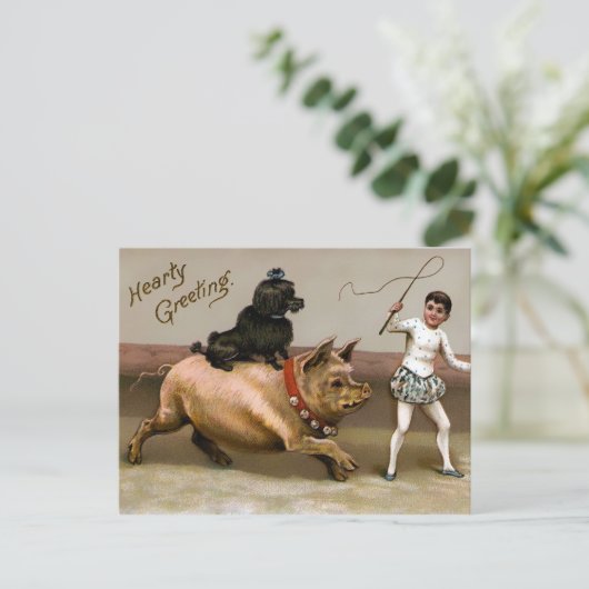  Victoriaans kerstfeest Briefkaart (Staand voorkant)