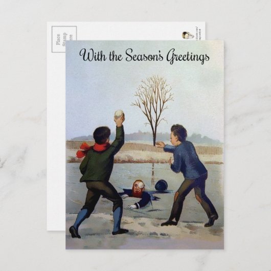  Victoriaans kerstfeest Briefkaart (Voorkant / Achterkant)