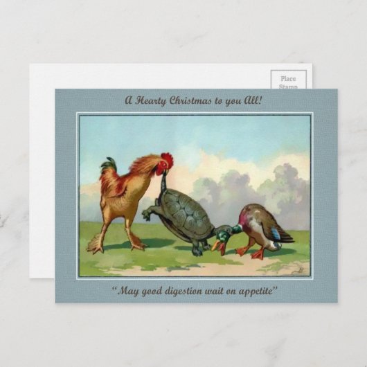 Victoriaans kerstfeest Briefkaart (Voorkant / Achterkant)