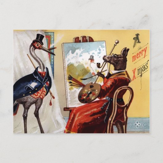  Victoriaans kerstfeest Briefkaart (Voorkant)