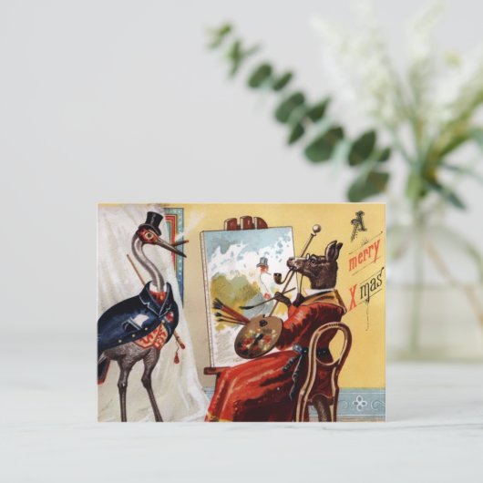  Victoriaans kerstfeest Briefkaart (Staand voorkant)