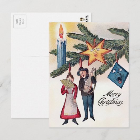 Victoriaans kerstfeest Briefkaart (Voorkant / Achterkant)