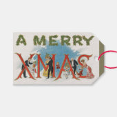  Victoriaans kerstfeest, een feest voor vrolijke f Cadeaulabel (Voorkant (Horizontaal))