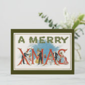  Victoriaans kerstfeest, een feest voor vrolijke f Kaart (Staand voorkant)