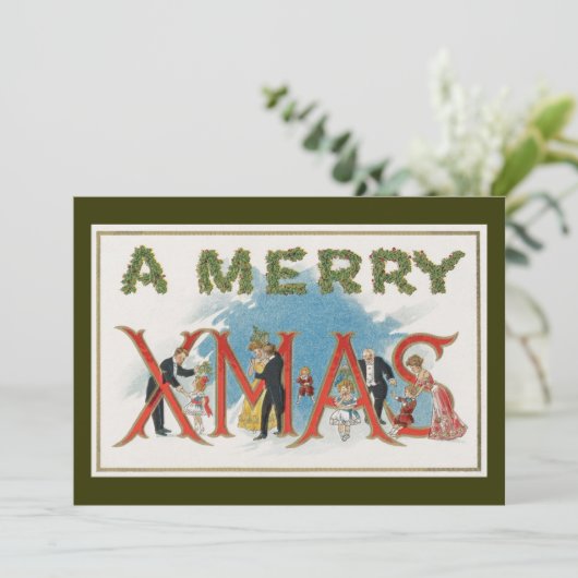  Victoriaans kerstfeest, een feest voor vrolijke f Kaart (Staand voorkant)