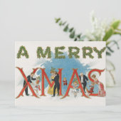  Victoriaans kerstfeest, een feest voor vrolijke f Kaart (Staand voorkant)