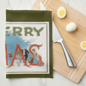  Victoriaans kerstfeest, een feest voor vrolijke f Theedoek (Quarter Fold)