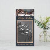 Victoriaans kerstfeest fotokaart feestdagenkaart (Staand voorkant)