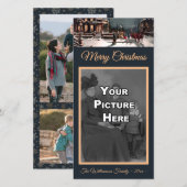 Victoriaans kerstfeest fotokaart feestdagenkaart (Voorkant / Achterkant)