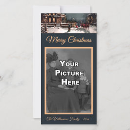 Victoriaans kerstfeest fotokaart feestdagenkaart