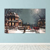 Victoriaans kerstfeest grote canvas print (Insitu (Houten vloer))