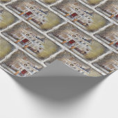 Victoriaans kerstfeest in de winter cadeaupapier (Hoek)