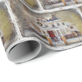 Victoriaans kerstfeest in de winter cadeaupapier (Rol Hoek)