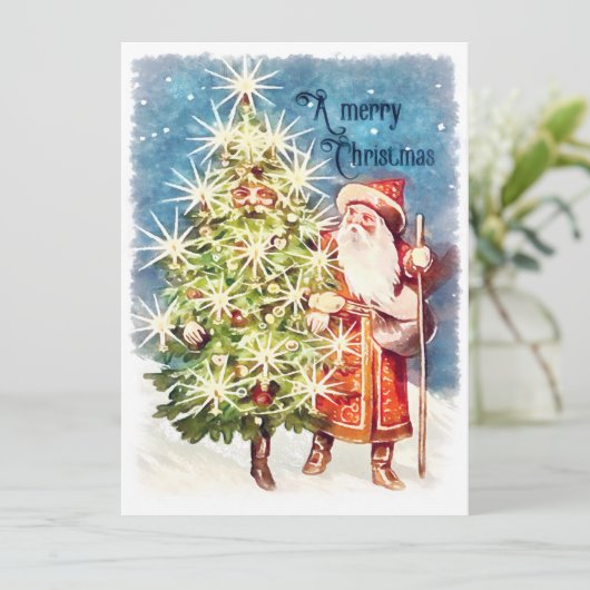 Victoriaans kerstfeest Kaart (Staand voorkant)