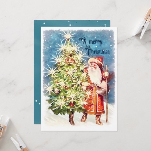  Victoriaans kerstfeest Kaart (Voorkant / Achterkant in situ)