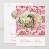 Victoriaans kerstfeest kaart (Voorkant / Achterkant)